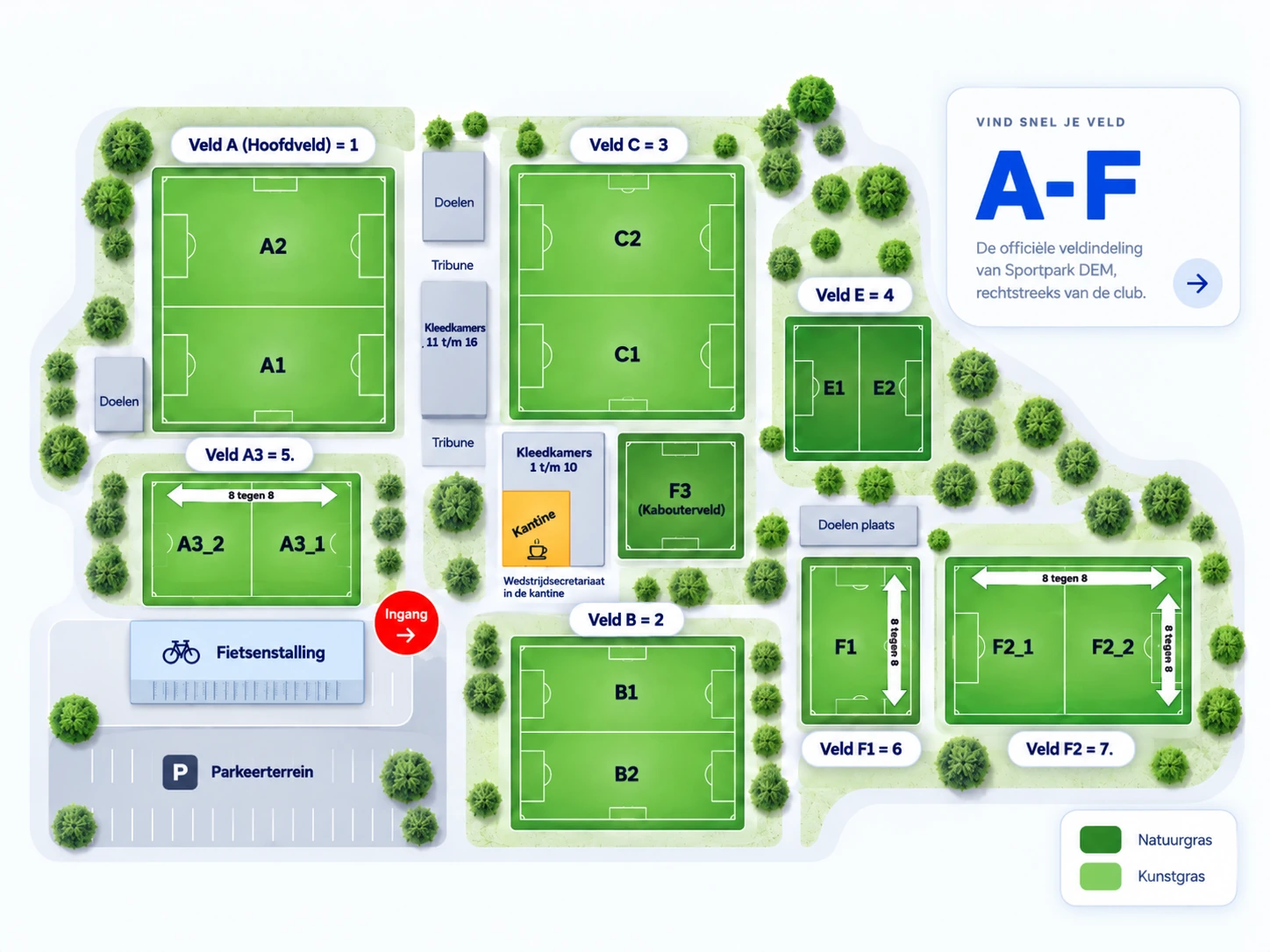 Veldindeling Sportpark DEM